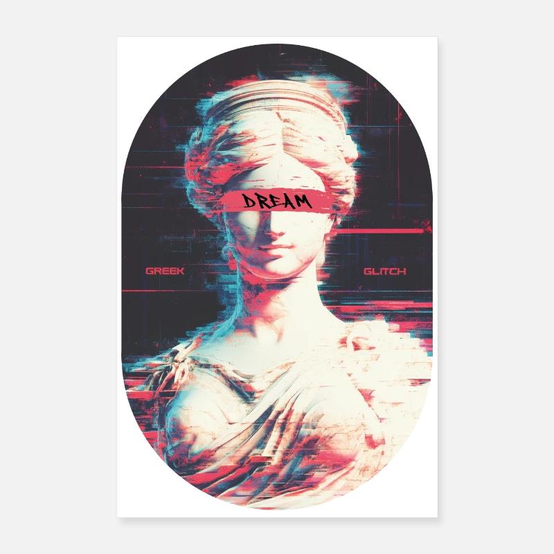 Greek Glitch Poster 40x60 cm