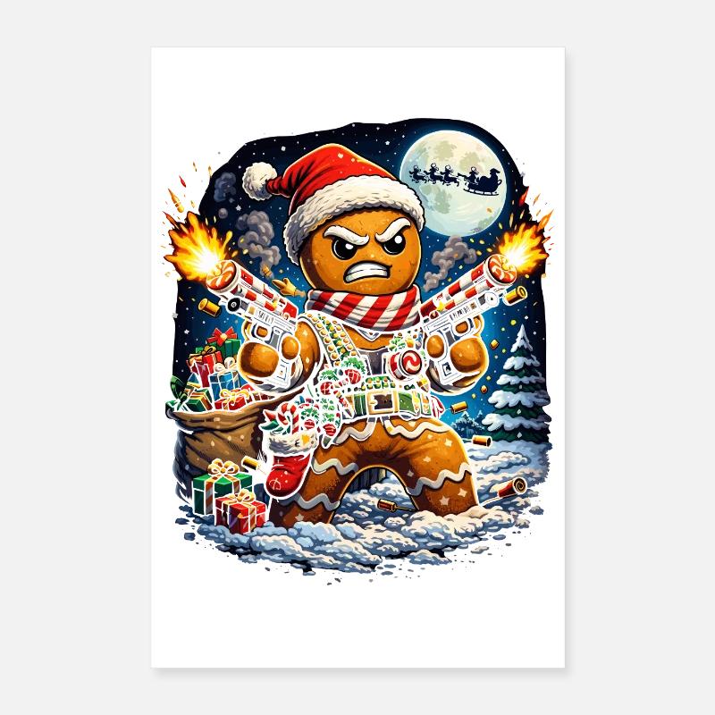 Ritter Lebkuchen im Weihnachtskampf Poster 40x60 cm