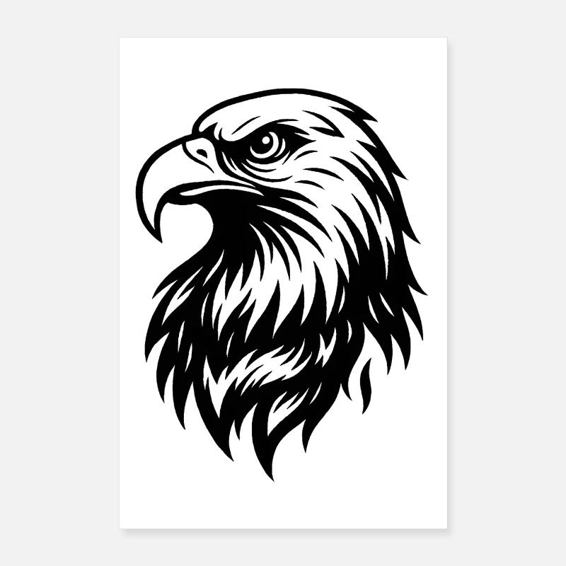 Imperial Eagle Line Style Poster 16" x 24" (40x60 cm)