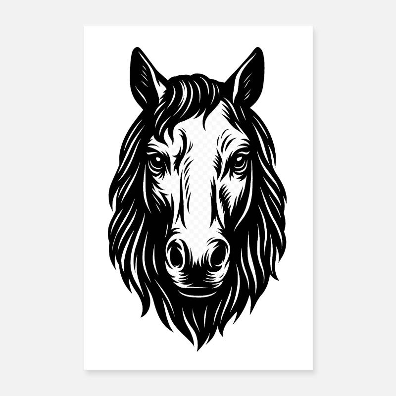 Art de la tête du cheval Poster 40 x 60 cm