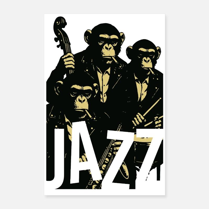 Jazz-Schimpansenquartett Poster 40x60 cm
