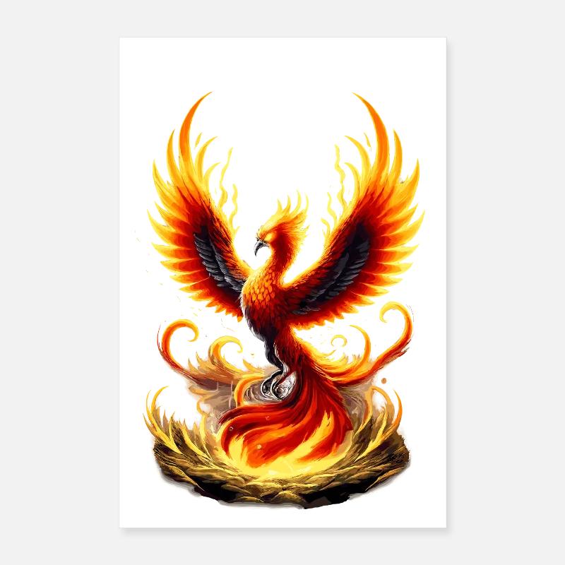 Vortex de Flamme Phénix de Feu Poster 40 x 60 cm