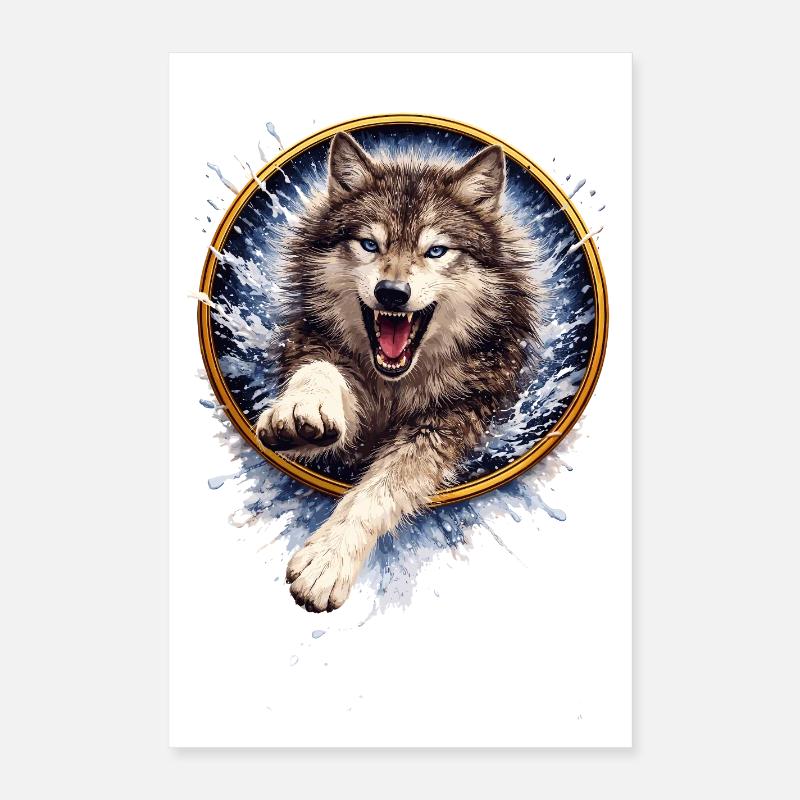 Attaque Éclaboussure de l’Anneau du Loup Poster 40 x 60 cm