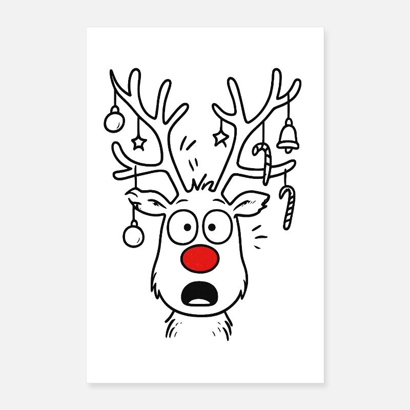 Cerf Rudolph Joyeux Noël doux Poster 40 x 60 cm