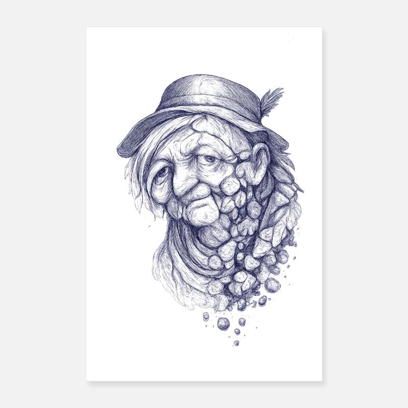 Portrait sur pierre Poster 40 x 60 cm