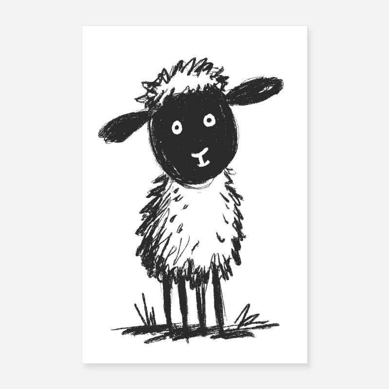 Mouton Doodle Doodle duveteux Poster 40 x 60 cm