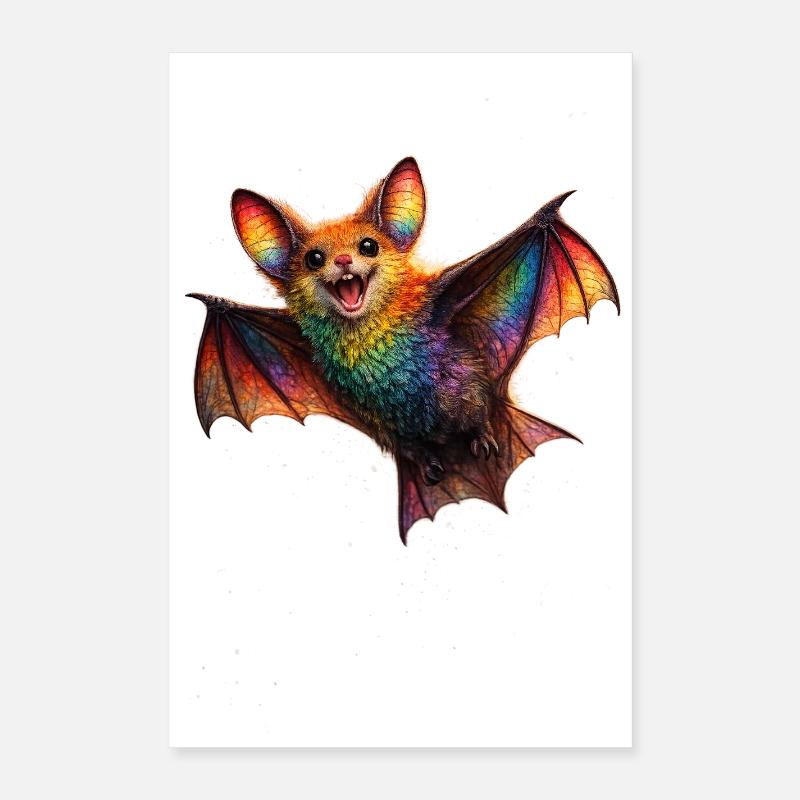 Regenbogenfledermaus Nachtwesen Poster 40x60 cm