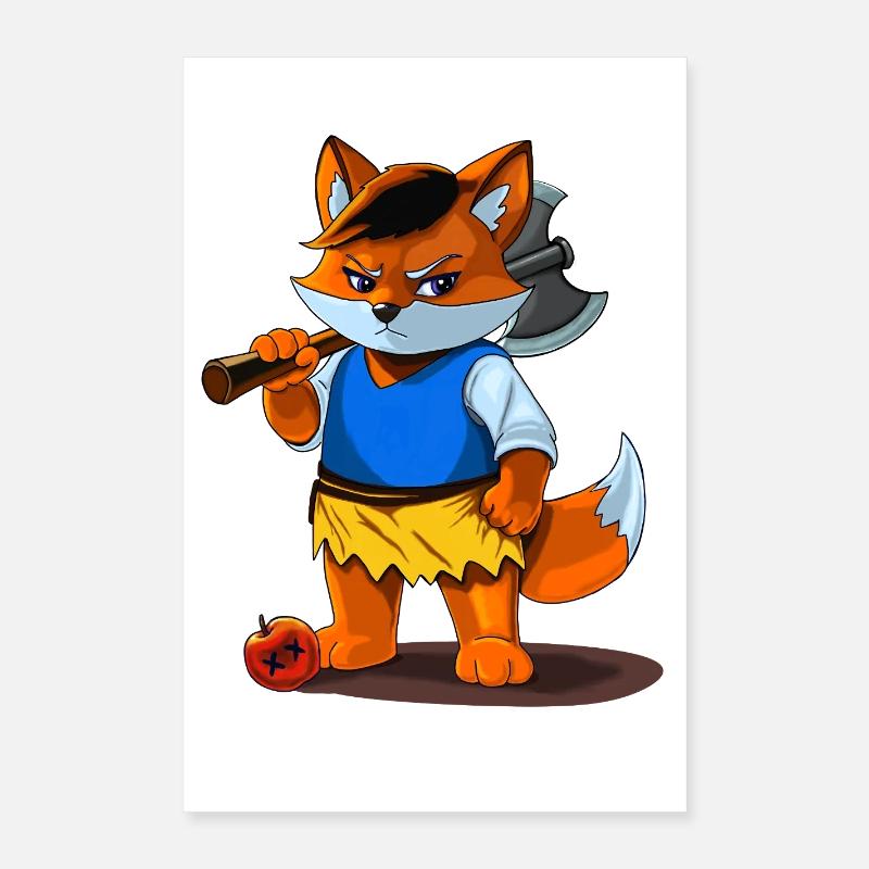 Iron Foxwhite Poster 40x60 cm