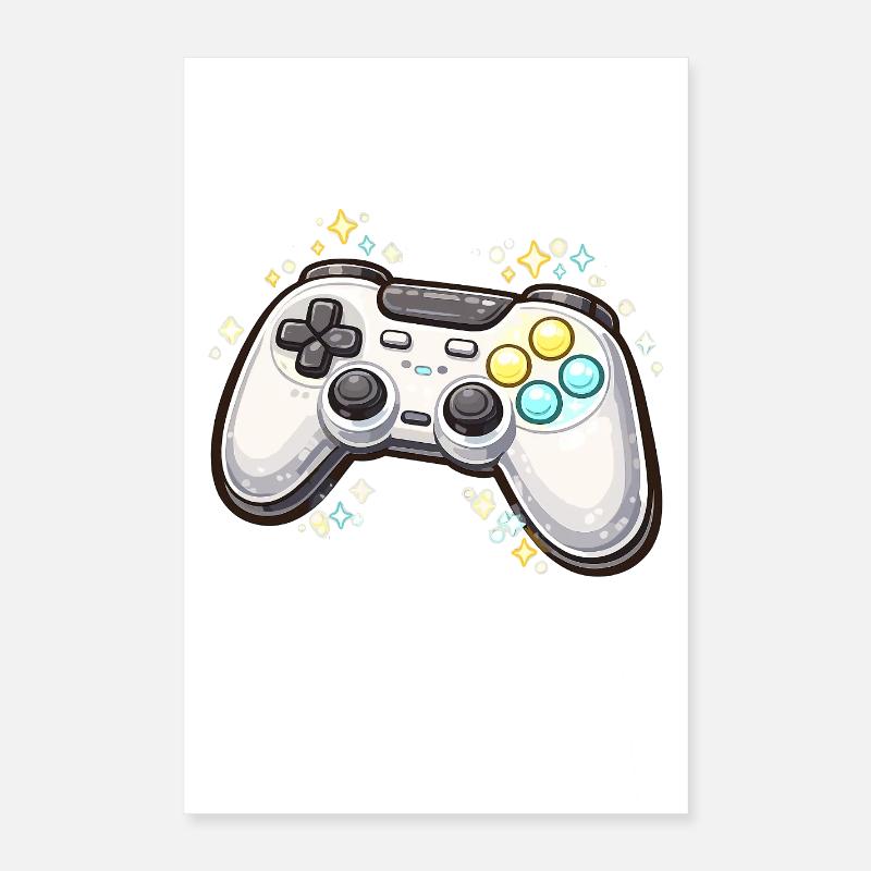 Leuchtender Spielecontroller mit Sternenstaub Poster 40x60 cm