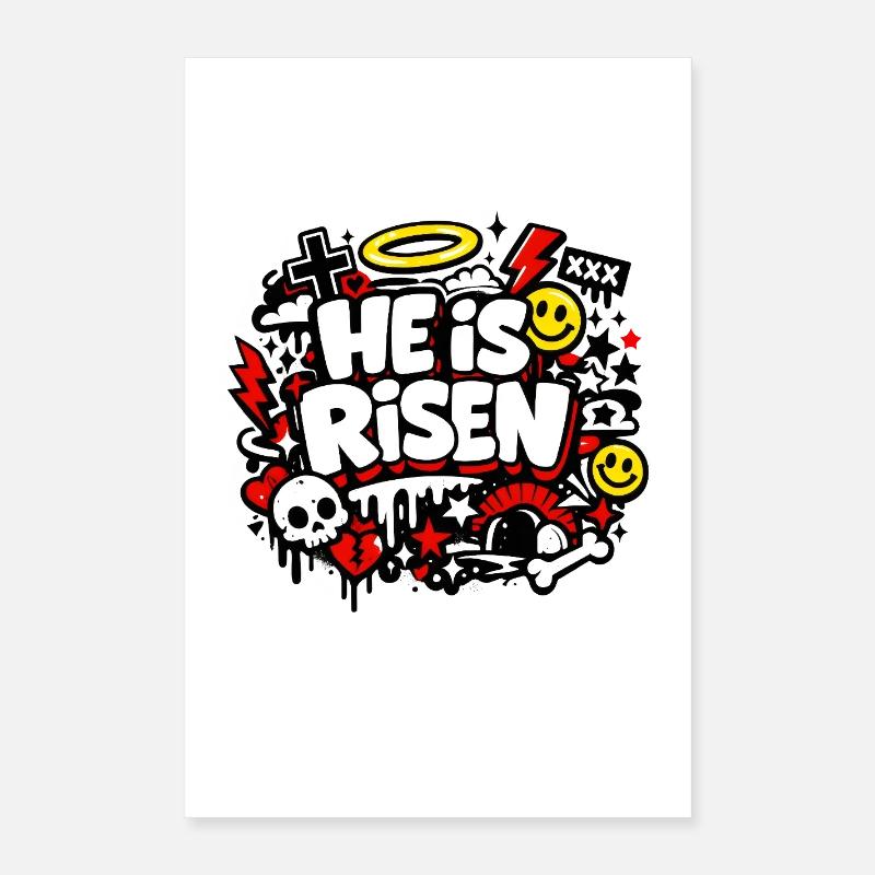 He is Risen Graffiti Ostern Poster 40x60 cm