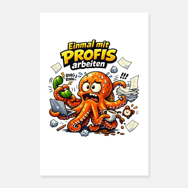 Einmal mit Profis Arbeit Geschenk Baustelle Büro Poster 40x60 cm