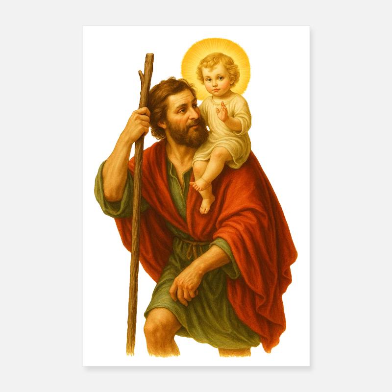 Heiliger Begleiter mit Kind Poster 40x60 cm