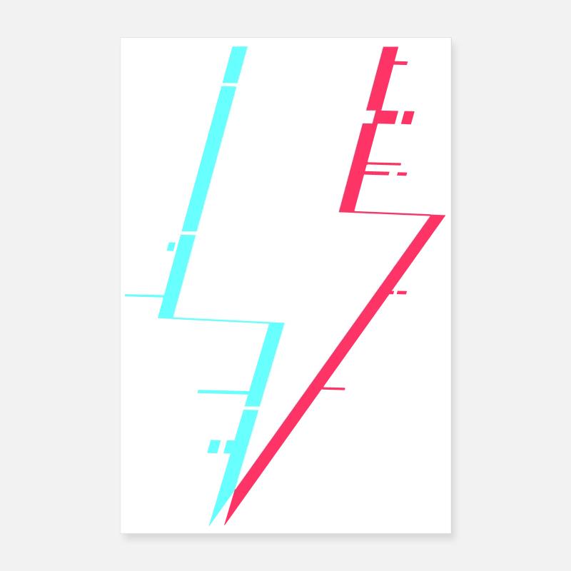 Lightning Style Rétro Éclairage numérique Poster 40 x 60 cm
