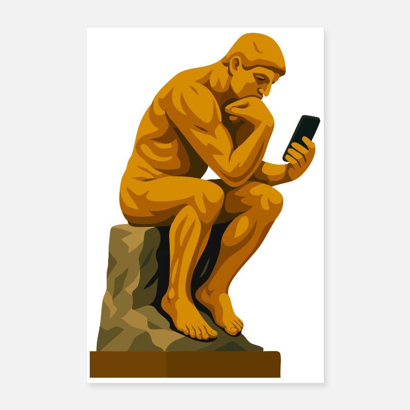 Le Penseur (connecté) Poster 40 x 60 cm