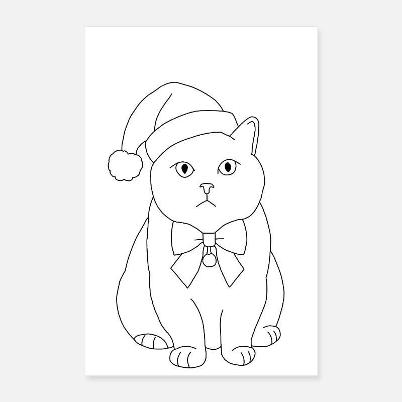 Chat de Noël  Poster 40 x 60 cm