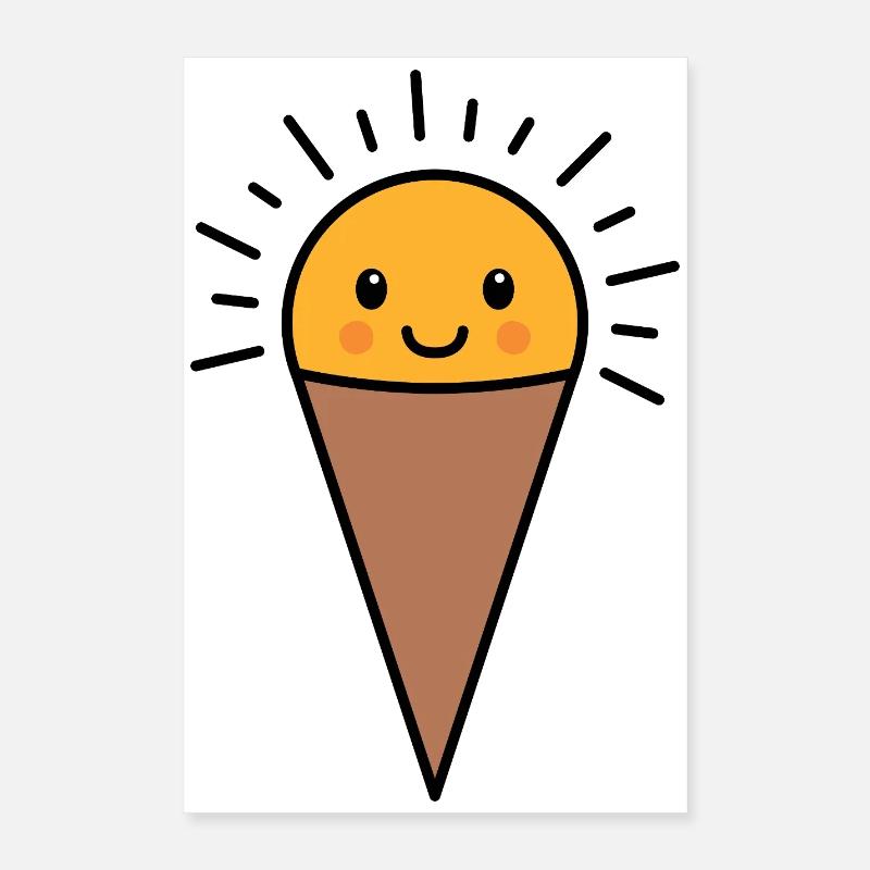 Kawaii Vanille Eis Poster 40x60 cm