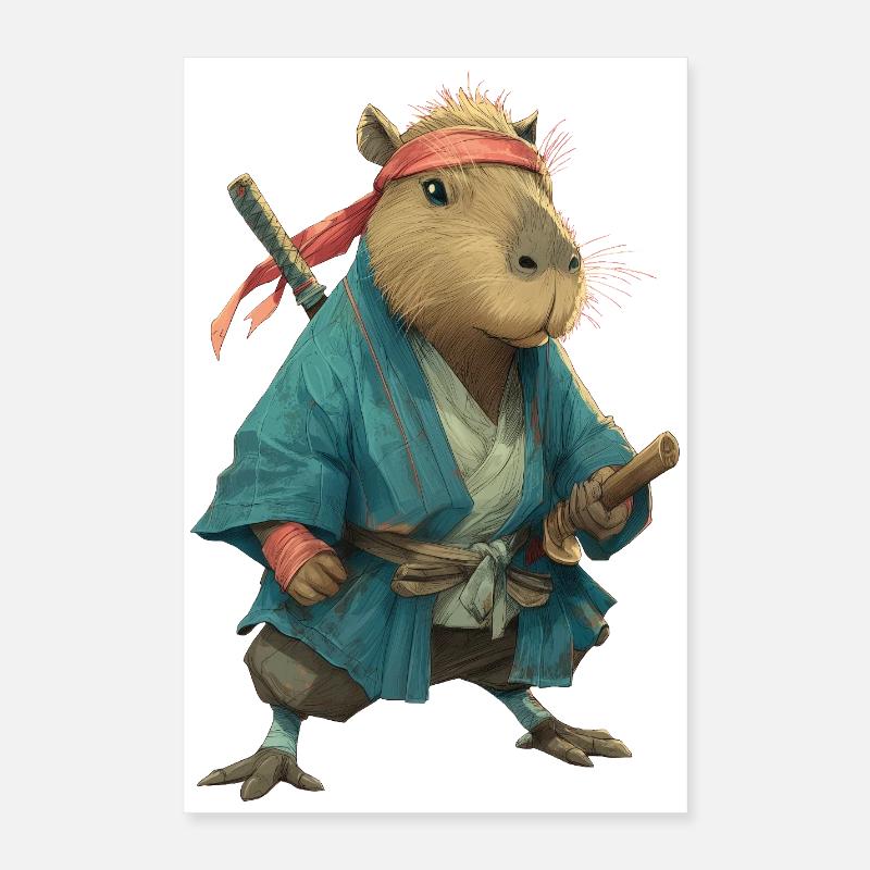 Capybara Ninja Poster 40 x 60 cm