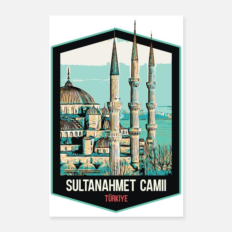 Grande Mosquée Bleue d'Istambul, Turquie Poster 40 x 60 cm