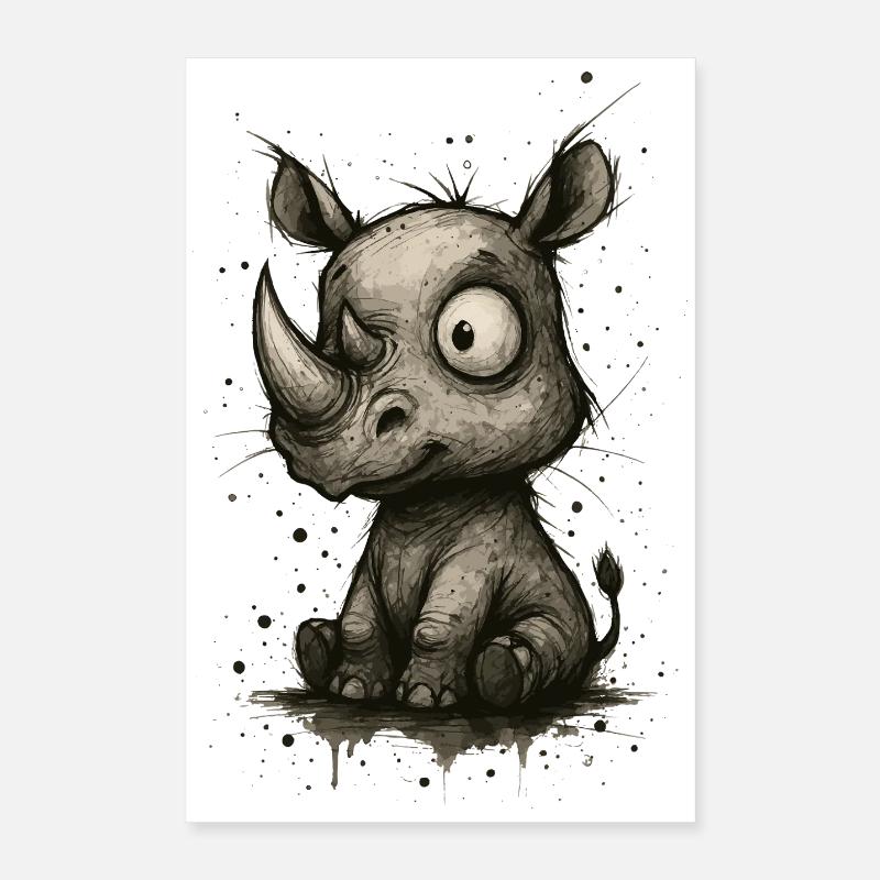 Funny rhino – comic book splash Poster 16" x 24" (40x60 cm)