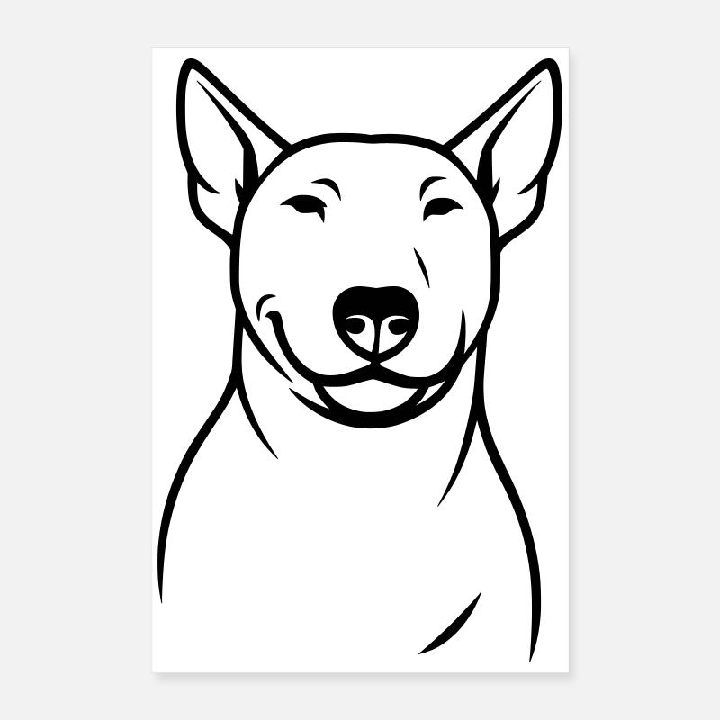 Stilisierter Bullterrier Silhouette Poster 40x60 cm