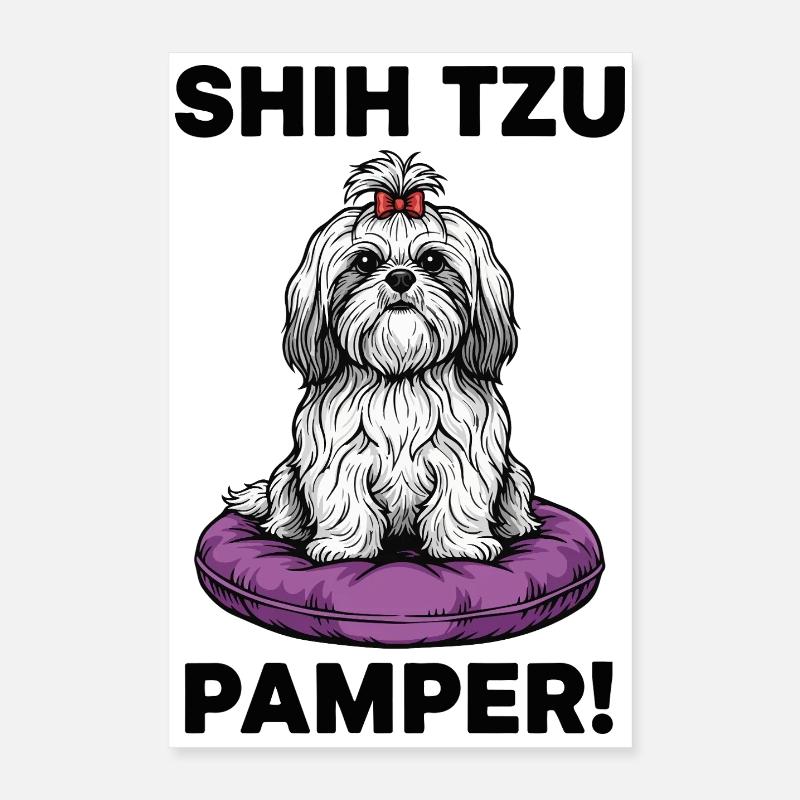 Chien Shih Tzu Pamper Coussin Luxe Poster 40 x 60 cm