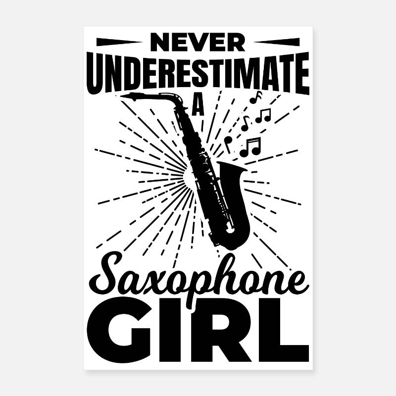 Saxophon Mädchen Poster 40x60 cm
