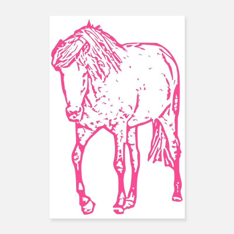Pferd rosa pink Poster 40x60 cm