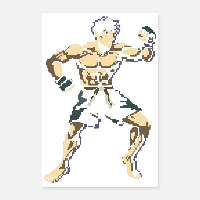 Graphiques Kickboxer Pixel Poster 40 x 60 cm