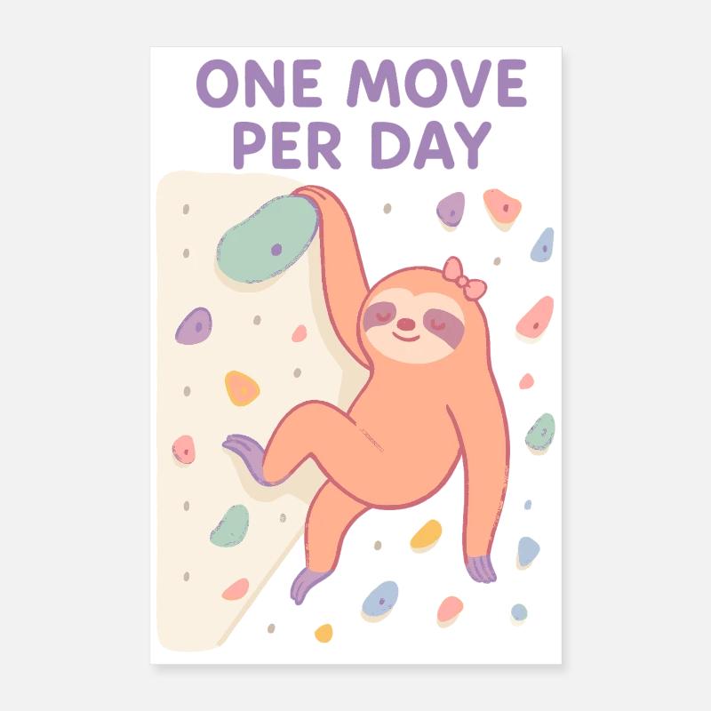 Faultier Bouldern: One Move Per Day Design Poster 40x60 cm