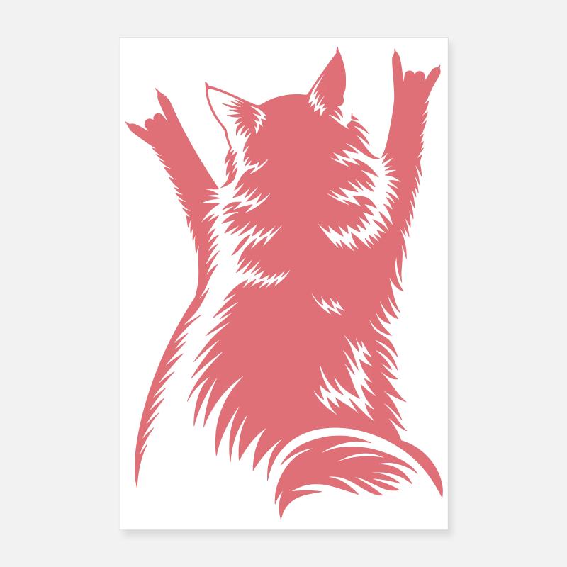 Vue arrière du Chat de Roche – Cornes de Diable Poster 40 x 60 cm