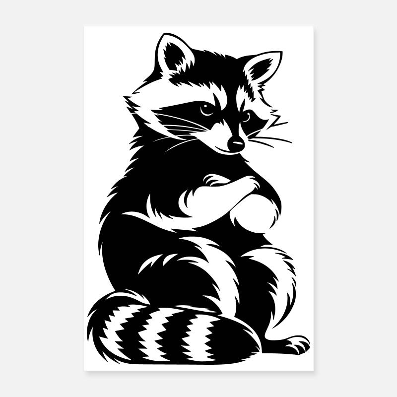 Frecher Waschbär mit verschränkten Armen Poster 40x60 cm