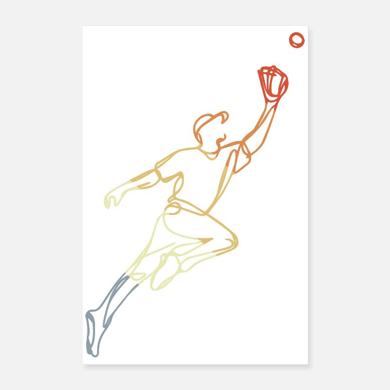 Vintage Baseball Player Sketch Poster 16" x 24" (40x60 cm)