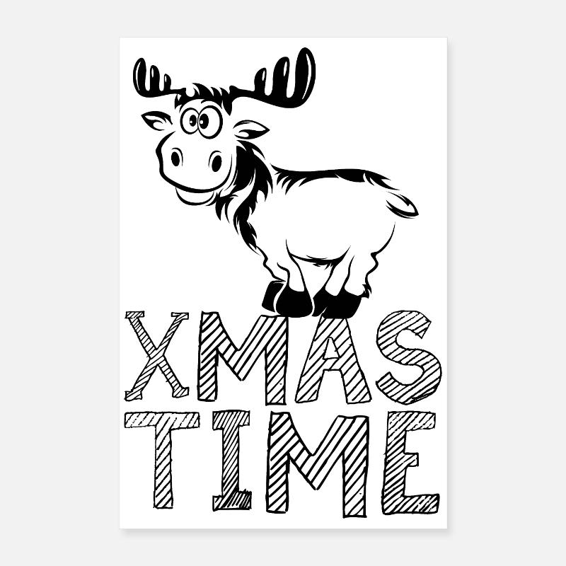 temps de Noël Noël Logo de l’icône de Noël Poster 40 x 60 cm