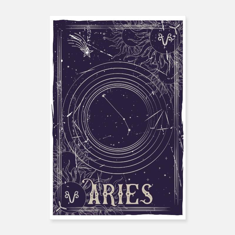 Aries Constellation Celestial Ring Poster 16" x 24" (40x60 cm)