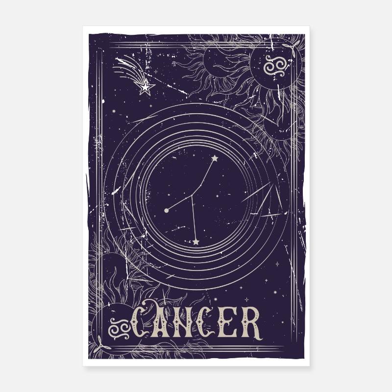 Cancer Zodiac Constellation Night Poster 16" x 24" (40x60 cm)