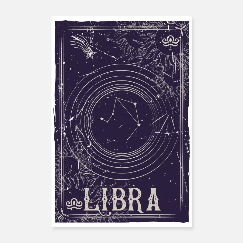 Libra Constellation Night Sky Print Poster 16" x 24" (40x60 cm)