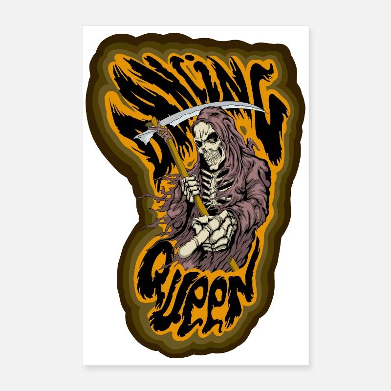 Faucheur de la mort avec feu Poster 40 x 60 cm