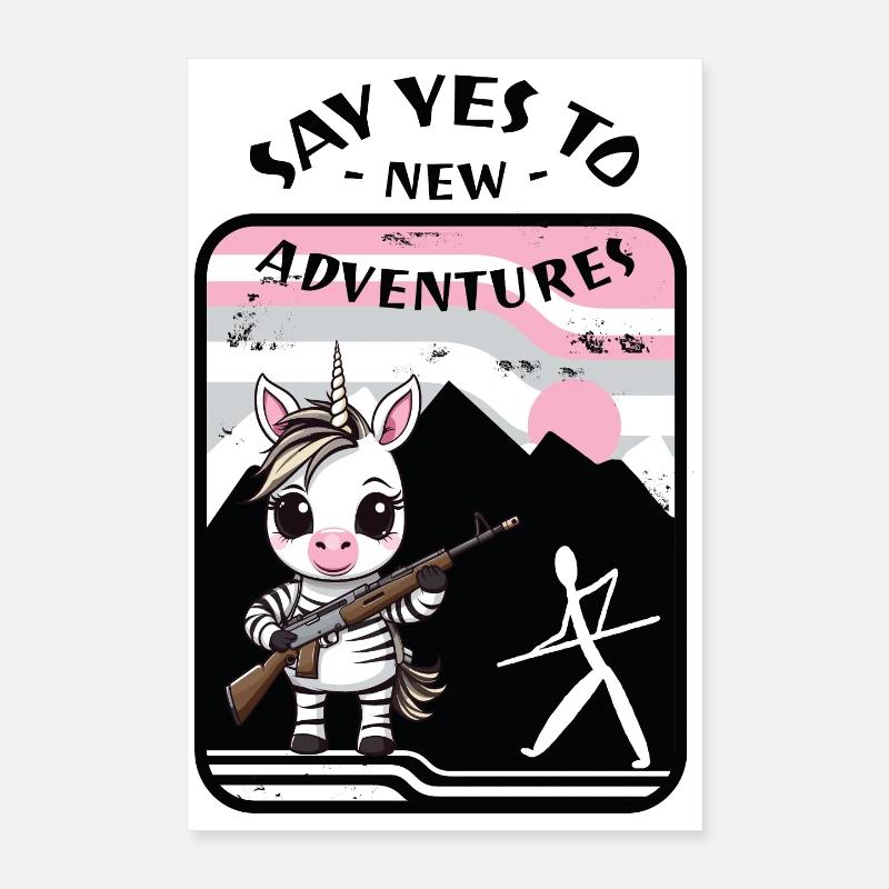 Licorne zèbre Poster 40 x 60 cm