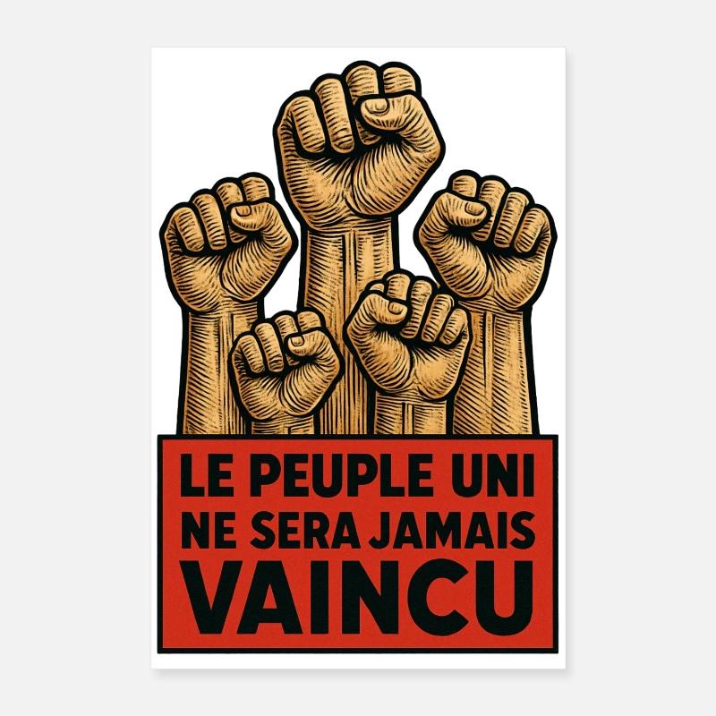 Le peuple uni ne sera jamais vaincu Poster 40 x 60 cm
