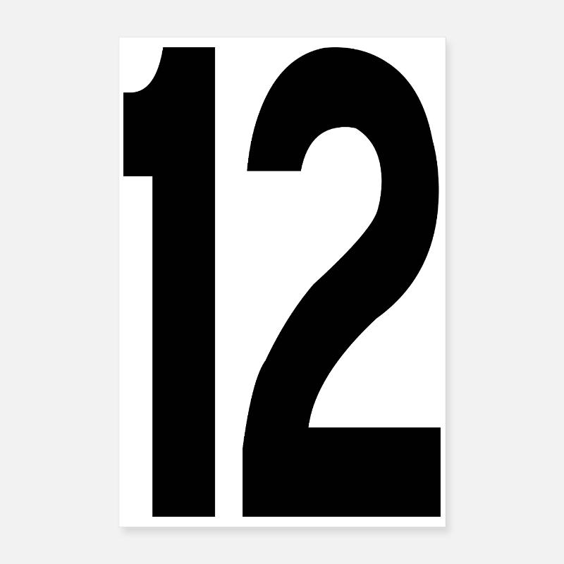 12 Numéros Poster 40 x 60 cm