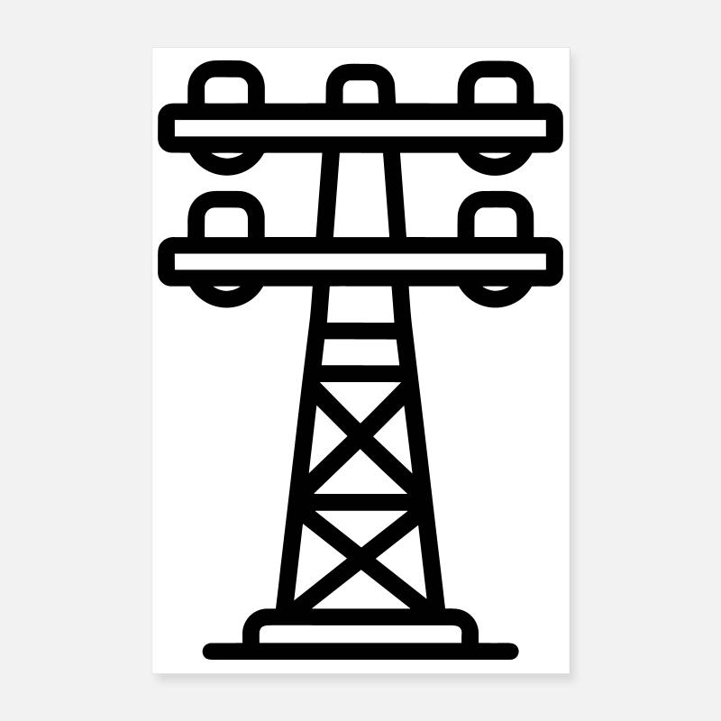 poteau électrique Poster 40 x 60 cm