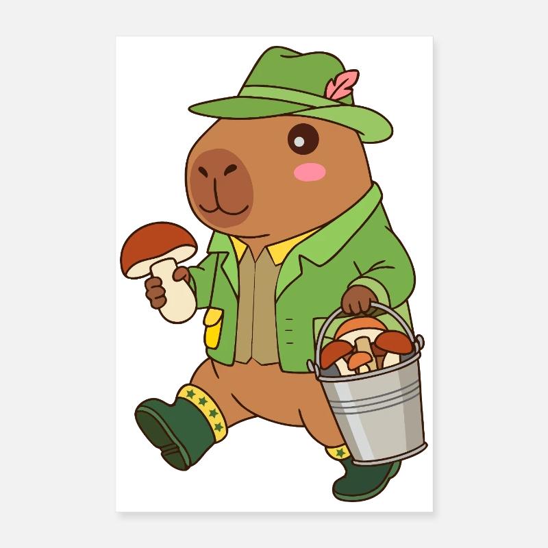 Chercheur de la forêt Capibara - Cadeau d’aventure forestière Poster 40 x 60 cm
