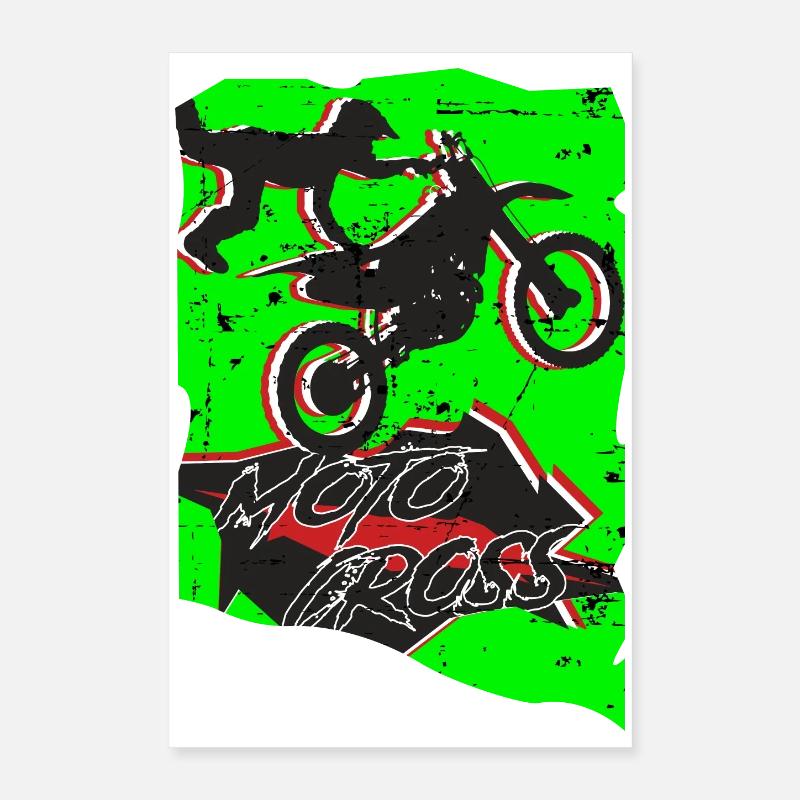 Cascade de motocross Poster 40 x 60 cm