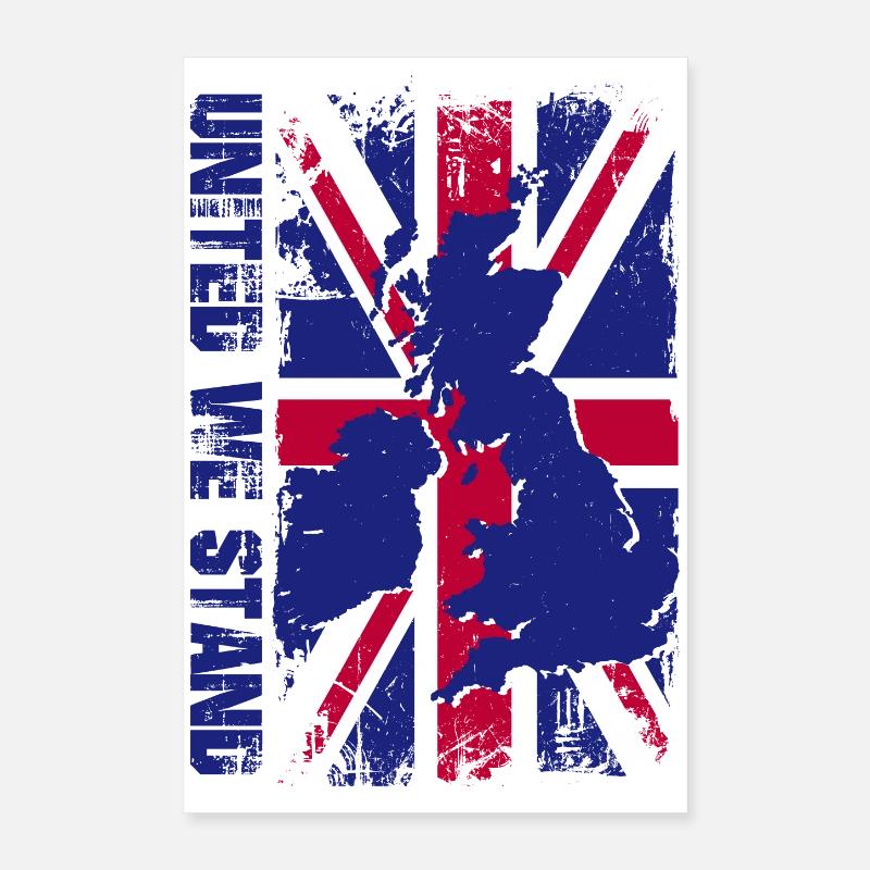 Union Jack Map Splash Poster 16" x 24" (40x60 cm)