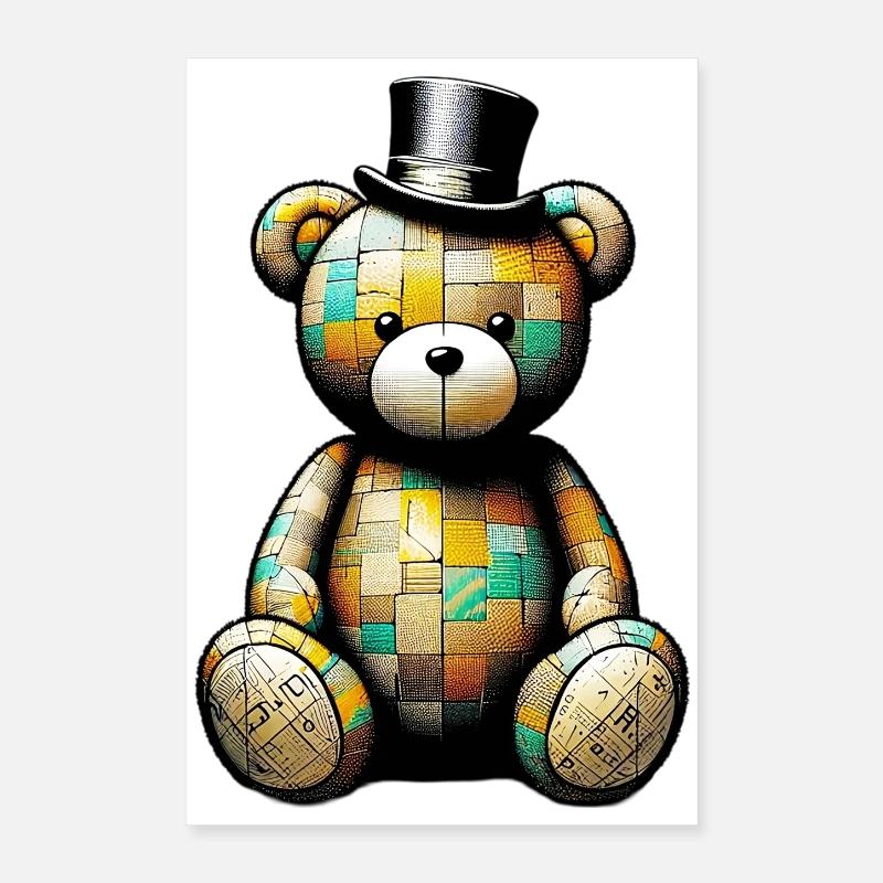 Teddy Bear Chapeau haut de forme Teddy Bear Poster 40 x 60 cm