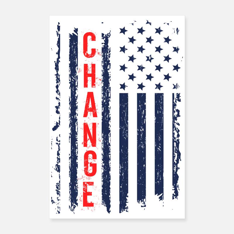 Style drapeau américain avec une esthétique moderne Poster 40 x 60 cm