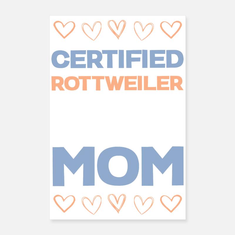Certification maman Rottweiler Poster 40 x 60 cm