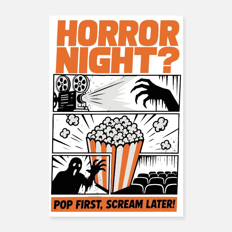 Conception de popcorn pour la Nuit d’Horreur Poster 40 x 60 cm