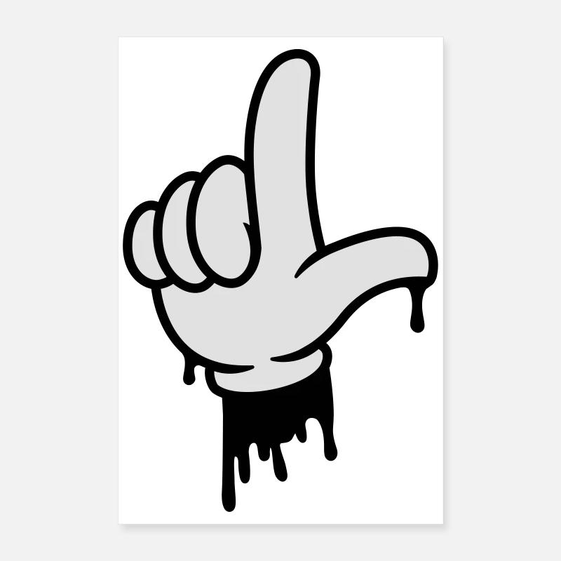 loser geste hand Poster 40x60 cm