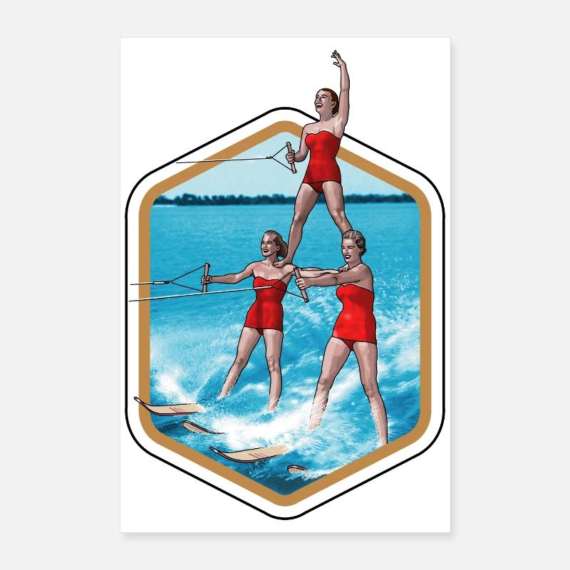 Water skiing and acrobatics Poster 16" x 24" (40x60 cm)